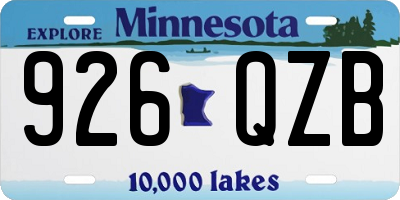 MN license plate 926QZB