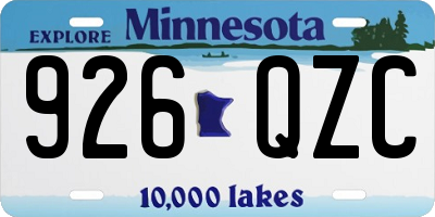 MN license plate 926QZC