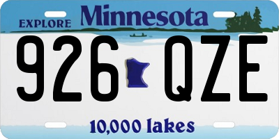 MN license plate 926QZE
