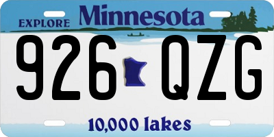 MN license plate 926QZG