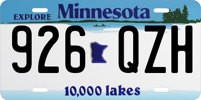 MN license plate 926QZH