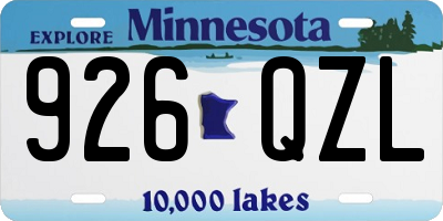 MN license plate 926QZL