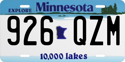 MN license plate 926QZM