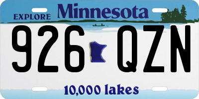MN license plate 926QZN