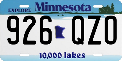 MN license plate 926QZO