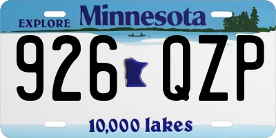 MN license plate 926QZP