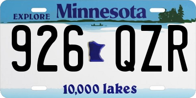 MN license plate 926QZR