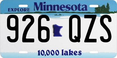 MN license plate 926QZS