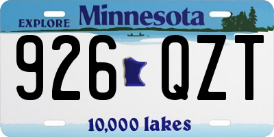 MN license plate 926QZT