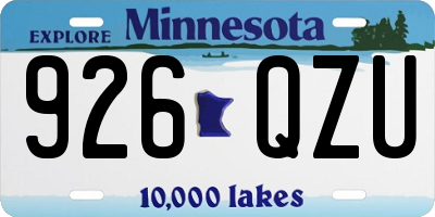 MN license plate 926QZU