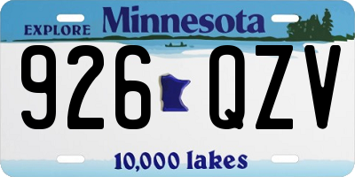 MN license plate 926QZV