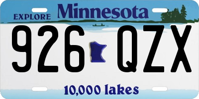 MN license plate 926QZX