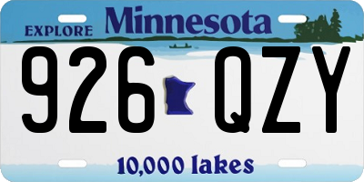 MN license plate 926QZY