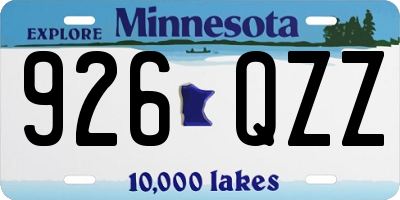 MN license plate 926QZZ