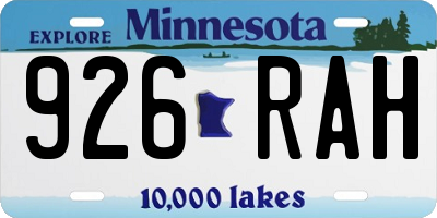MN license plate 926RAH