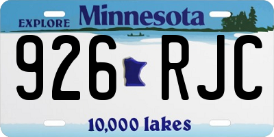 MN license plate 926RJC