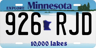 MN license plate 926RJD