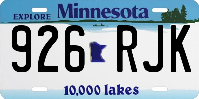 MN license plate 926RJK