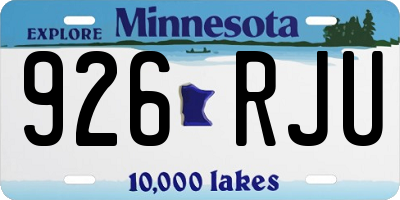 MN license plate 926RJU