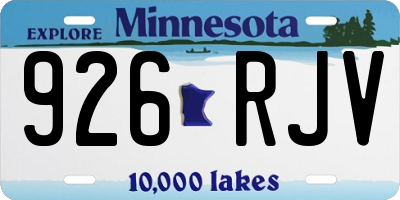 MN license plate 926RJV