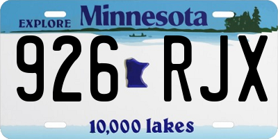 MN license plate 926RJX