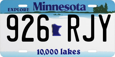 MN license plate 926RJY