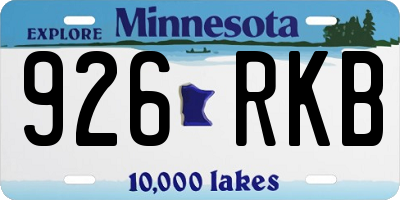 MN license plate 926RKB