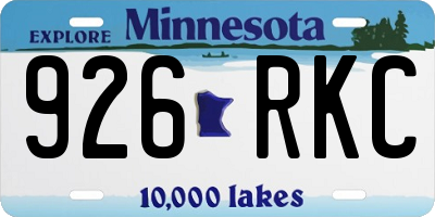 MN license plate 926RKC