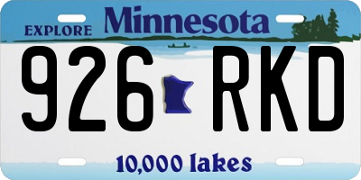 MN license plate 926RKD