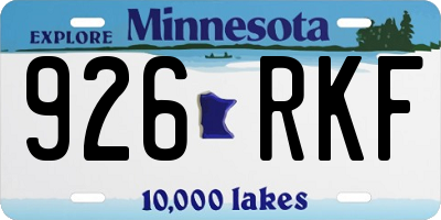 MN license plate 926RKF