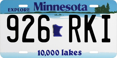 MN license plate 926RKI
