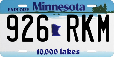 MN license plate 926RKM