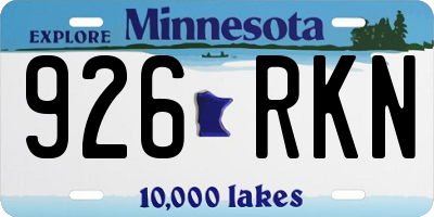 MN license plate 926RKN