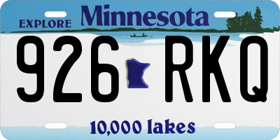 MN license plate 926RKQ