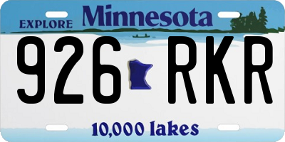 MN license plate 926RKR