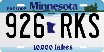 MN license plate 926RKS
