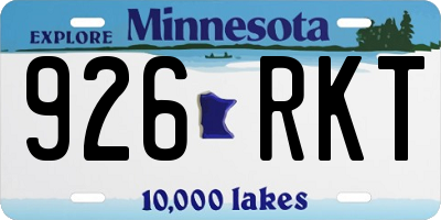 MN license plate 926RKT