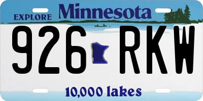 MN license plate 926RKW