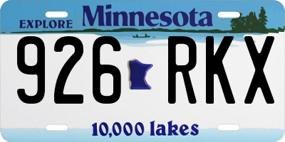 MN license plate 926RKX