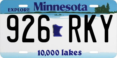 MN license plate 926RKY