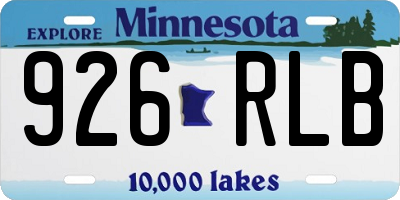 MN license plate 926RLB