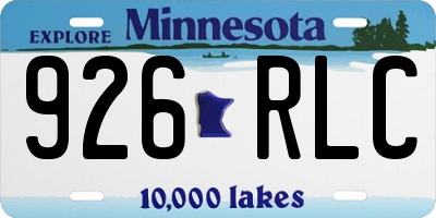 MN license plate 926RLC