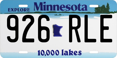 MN license plate 926RLE