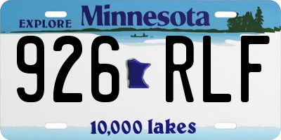 MN license plate 926RLF