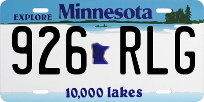 MN license plate 926RLG