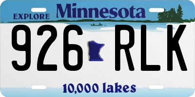 MN license plate 926RLK
