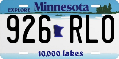 MN license plate 926RLO