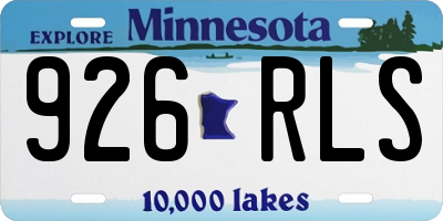 MN license plate 926RLS