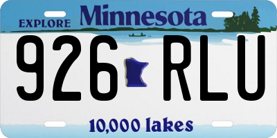 MN license plate 926RLU