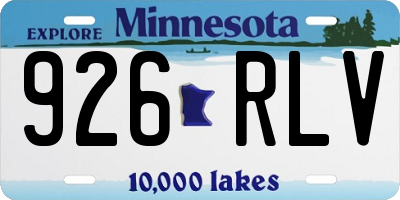 MN license plate 926RLV